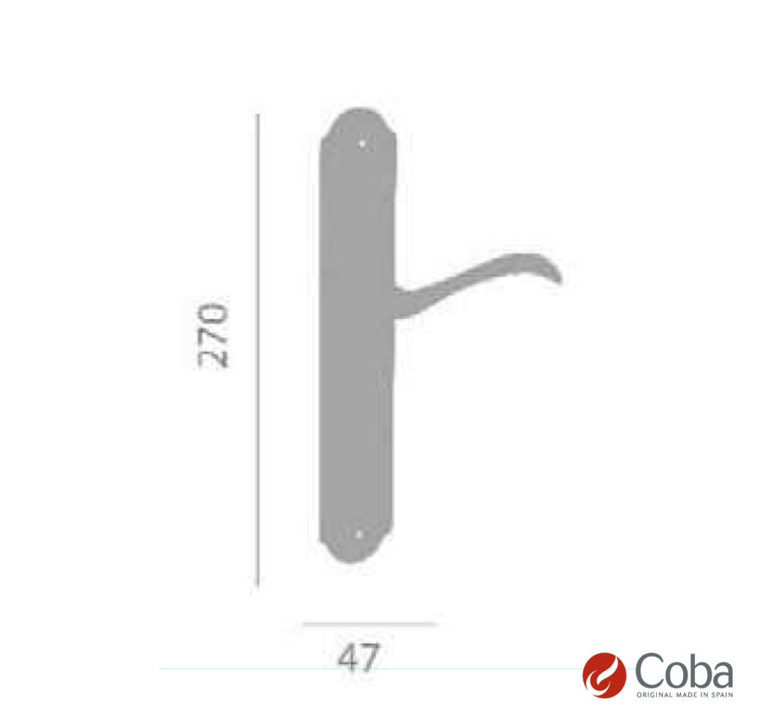 Bronces Coba Lever Handle w Full Plate Art 740 